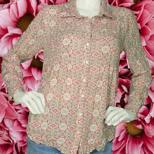 Vintage Long Sleeve Button-Down Top